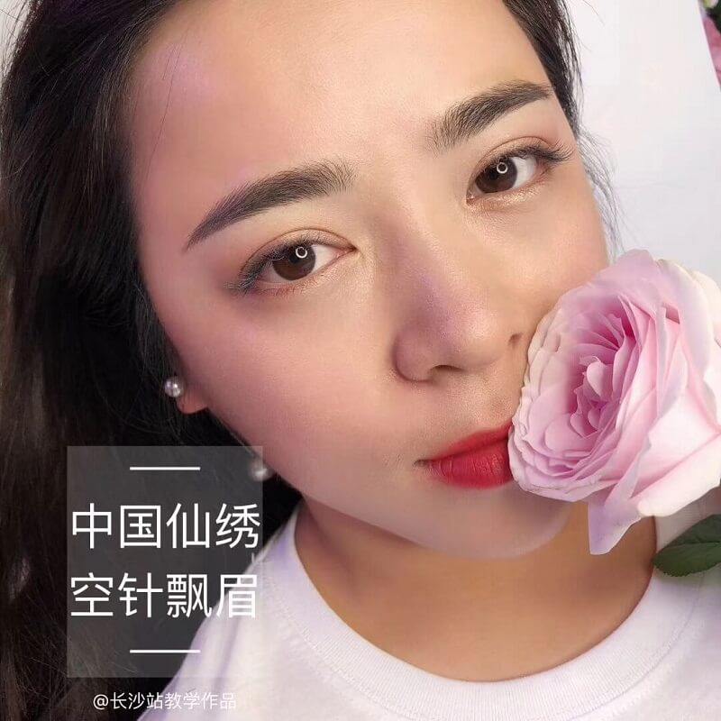 长沙站手工线条眉图-仙绣空针飘眉教学图片