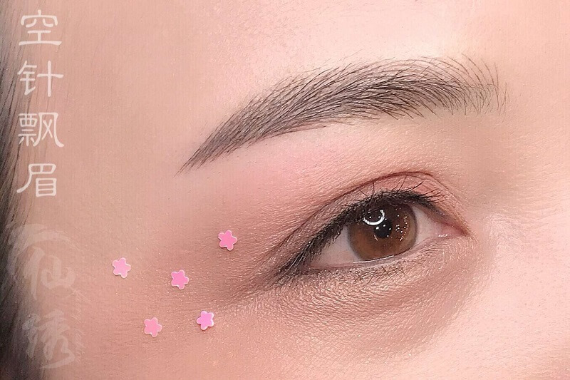 仙绣空针飘眉手工线条眉图片