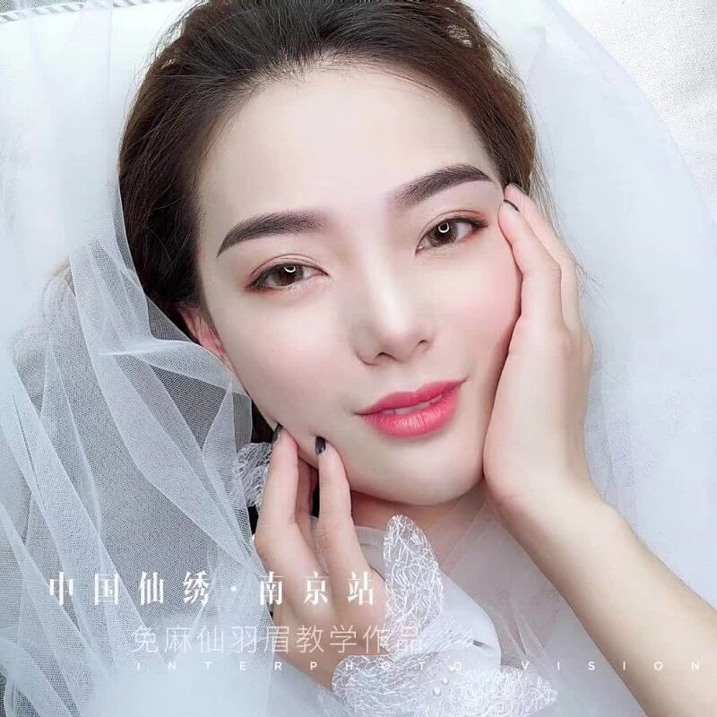 南京站机器线条眉图片-仙绣免麻仙羽眉教学作品