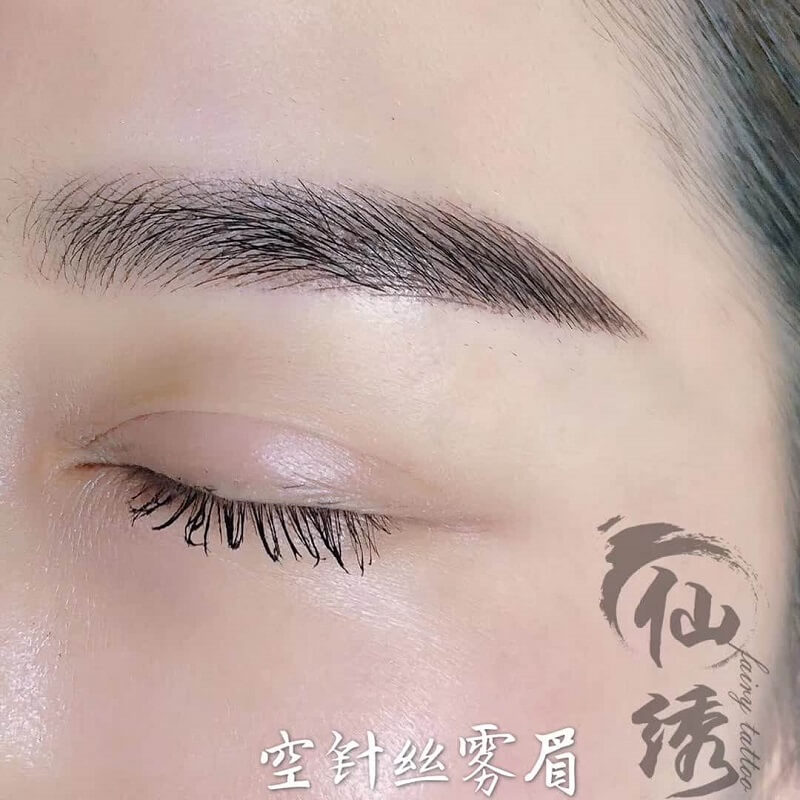 雾加丝眉效果图-仙绣空针丝雾眉作品案例