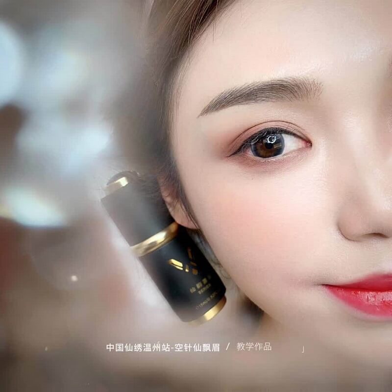 温州手工线条眉图片-仙绣空针飘眉案例教学作品