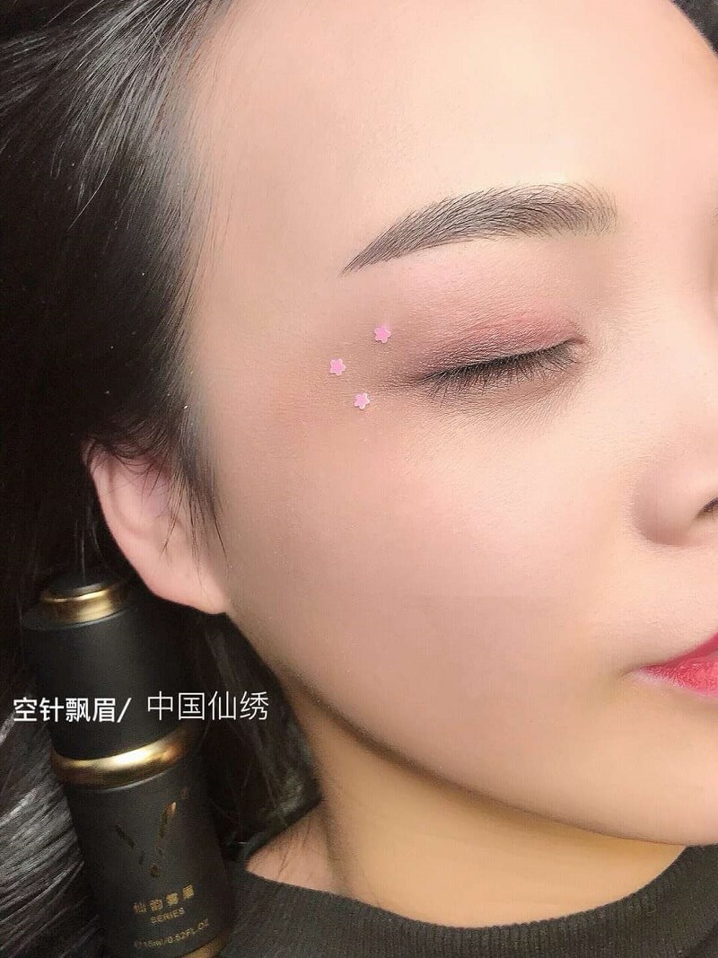 仙绣空针飘眉手工线条眉图片