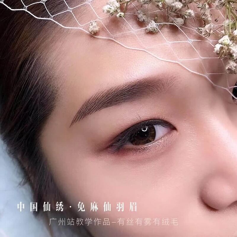 深圳机器线条眉图片-仙绣免麻仙羽眉教学作品