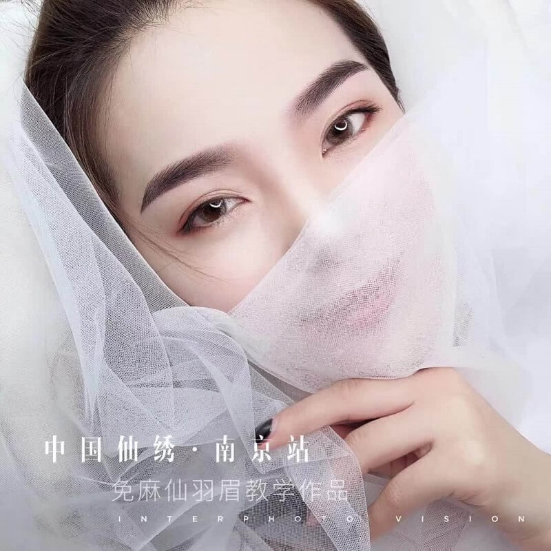 南京站机器线条眉图片-仙绣免麻仙羽眉教学作品