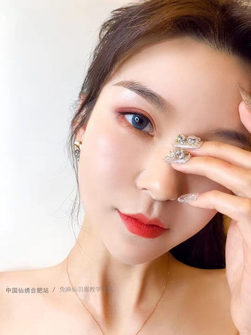 仙绣合肥公开课机器线条眉效果怎么样(免麻仙羽眉好不好看)