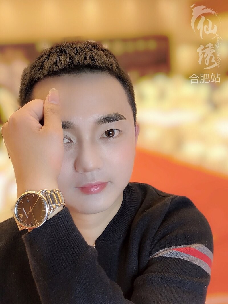 男士半永久纹线条眉(绅士眉)-仙绣合肥公开课作品图2