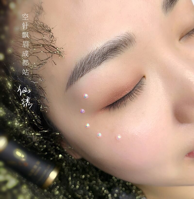 仙绣成都公开课手工线条眉效果怎么样(空针飘眉图片)