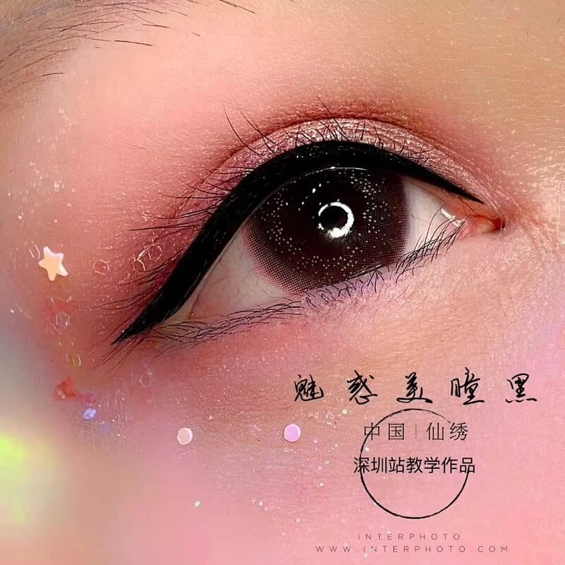深圳站纹美瞳线效果图-仙绣魅惑美瞳黑教学作品